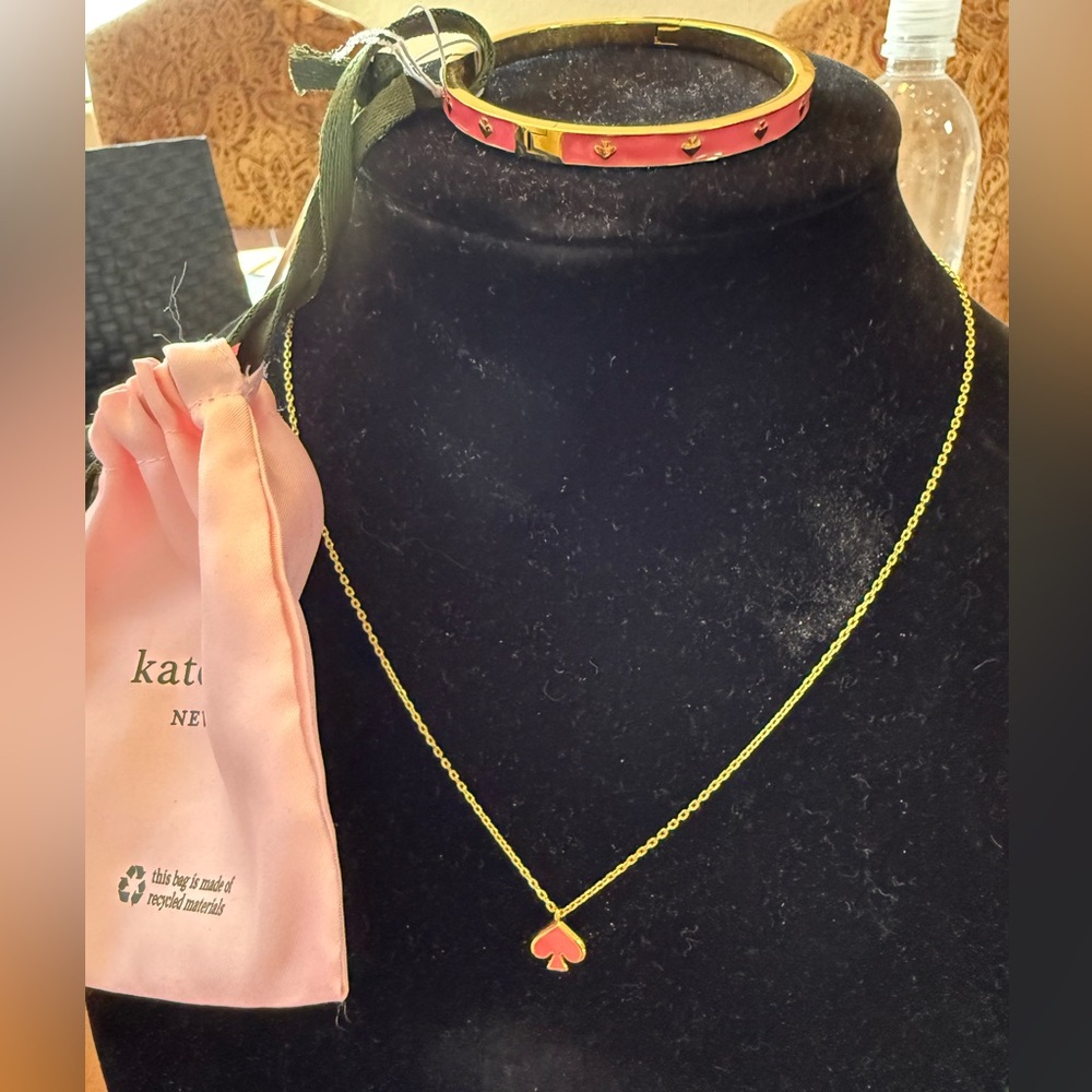 Kate Spade Gold Necklace with Pink Charm - Picture 4 of 6